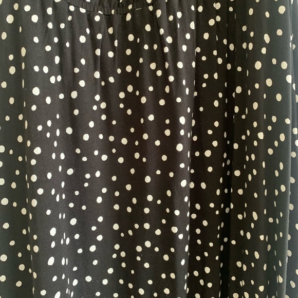 LOFT Zoo Dot Smocked Square Neck Rayon Dress Black and White Polka Dot Size M - Picture 7 of 7